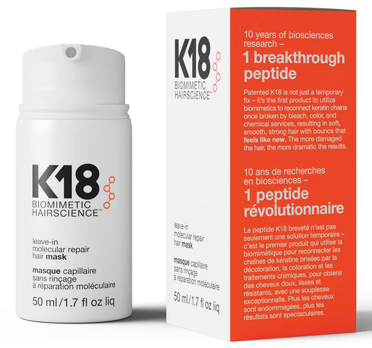 K18 Hair Mask - Réparation Moleculaire pour des Cheveux Abîmés 50ML