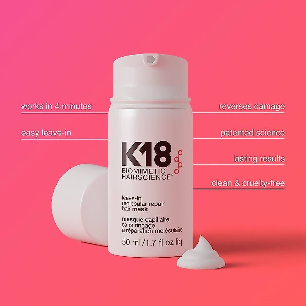 K18 Hair Mask - Réparation Moleculaire pour des Cheveux Abîmés 50ML